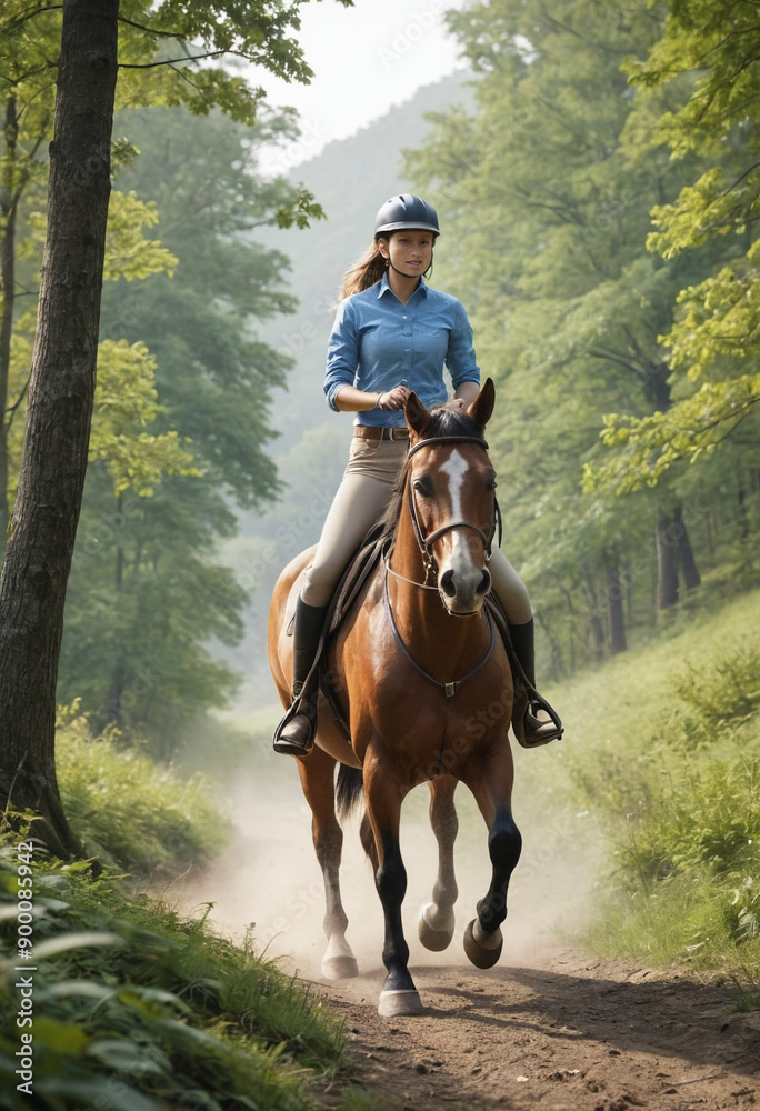Horseback riding in nature Horseback riding in nature