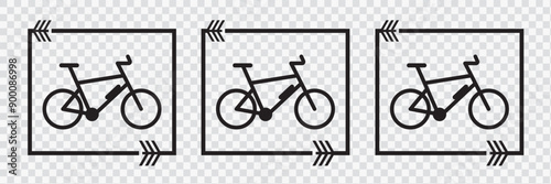 A bicycle icon for an urban environment. A modern bike, a set of icons. Bicycle parking on a special territory