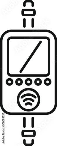 Line icon of a device with buttons and wifi signal showing concept of mobile hotspot