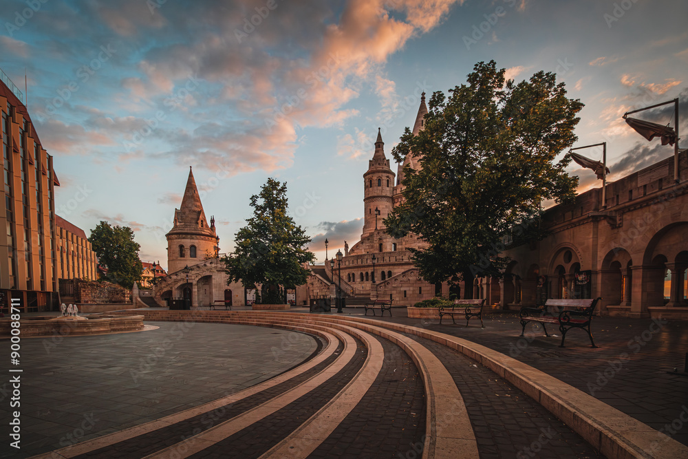 Obraz premium Fisherman's Bastion in Budapest city, Budapest Hungary 24.06.24