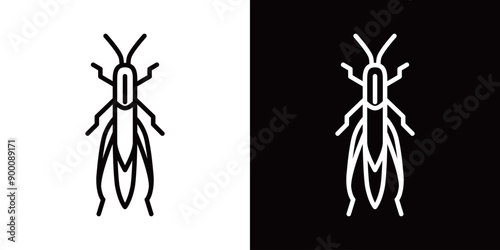 バッタのシンプルなラインアイコン
