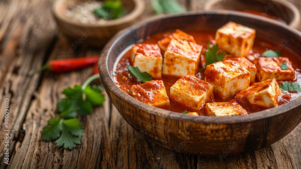 Paneer Butter Masala, showcasing a rich, creamy tomato-based curry with soft paneer cubes, garnished with fresh herbs. A classic Indian dish symbolizing warmth and hospitality Paneer Butter Masala, showcasing a rich, creamy tomato-based curry with soft paneer cubes, garnished with fresh herbs. A classic Indian dish symbolizing warmth and hospitality