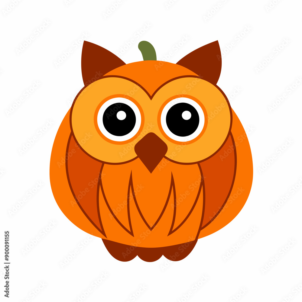 Cartoon Owl Flat Design Vector Art Illustration