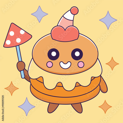 Cute Pancake Cartoon Style Vector Illustration for National Pancake Day.
