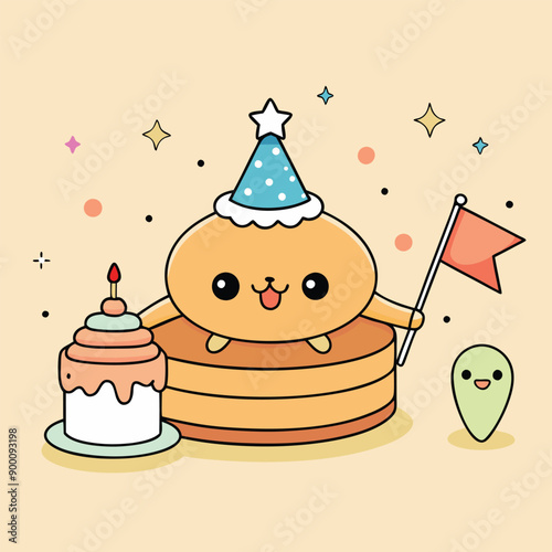 Cute Pancake Cartoon Style Vector Illustration for National Pancake Day.