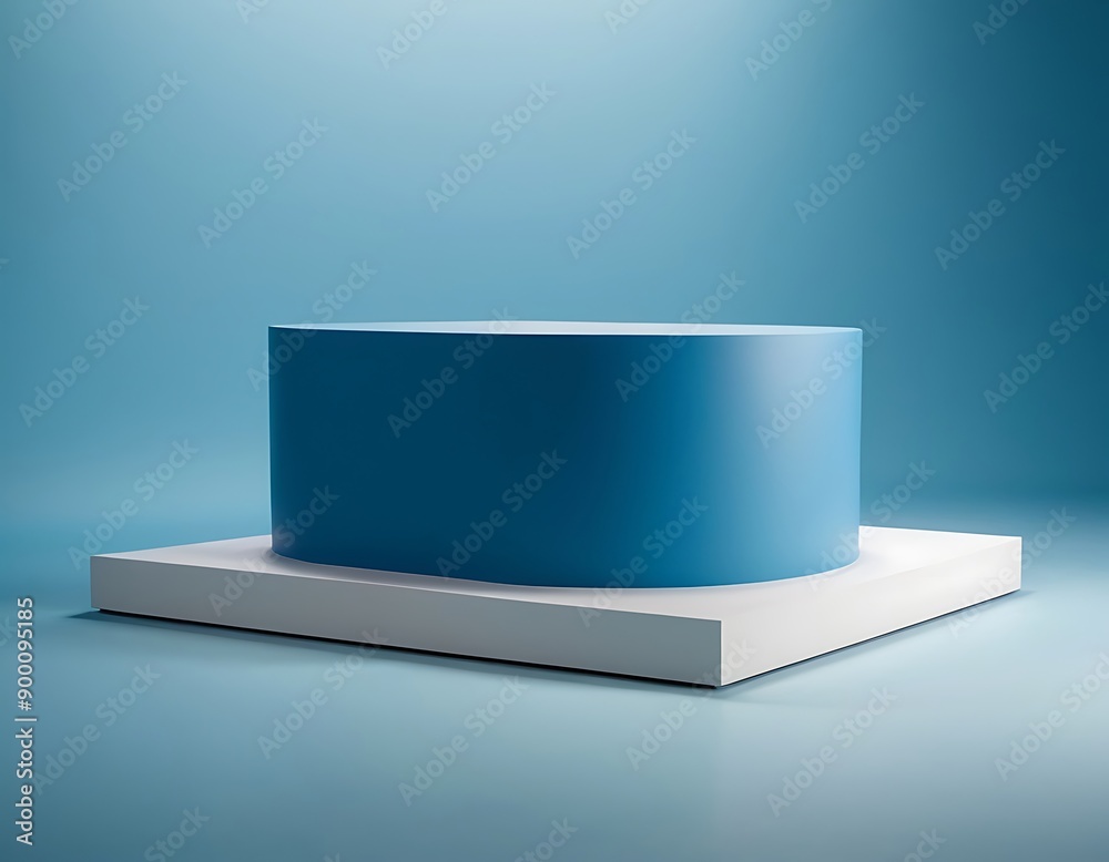 podium on blue background podium on blue background