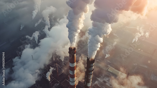 Factory Chimmneys Emissions Destroy our Planet photo