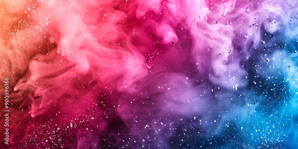 Obraz premium Colored powder explosion on black background. abstract backdrop.