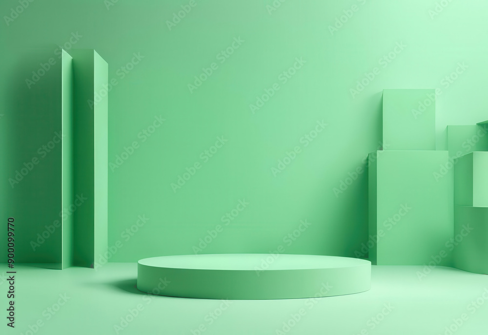 podium on a green background podium on a green background