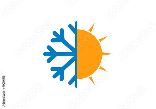 heating and air conditioning icon logo template vector illustration icon
