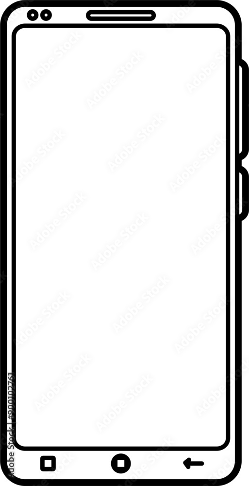 Smartphone front view illustration outline vector