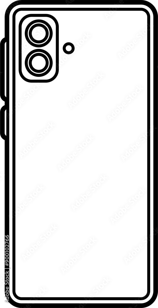 Smartphone with dual camera illustration outline vector