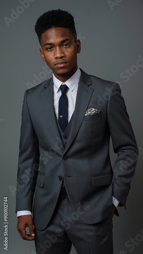 portrait of a handsome model jamacain black businessman in a business attire suit, entrepreneurship finance innovation and is corporate diversity  photo