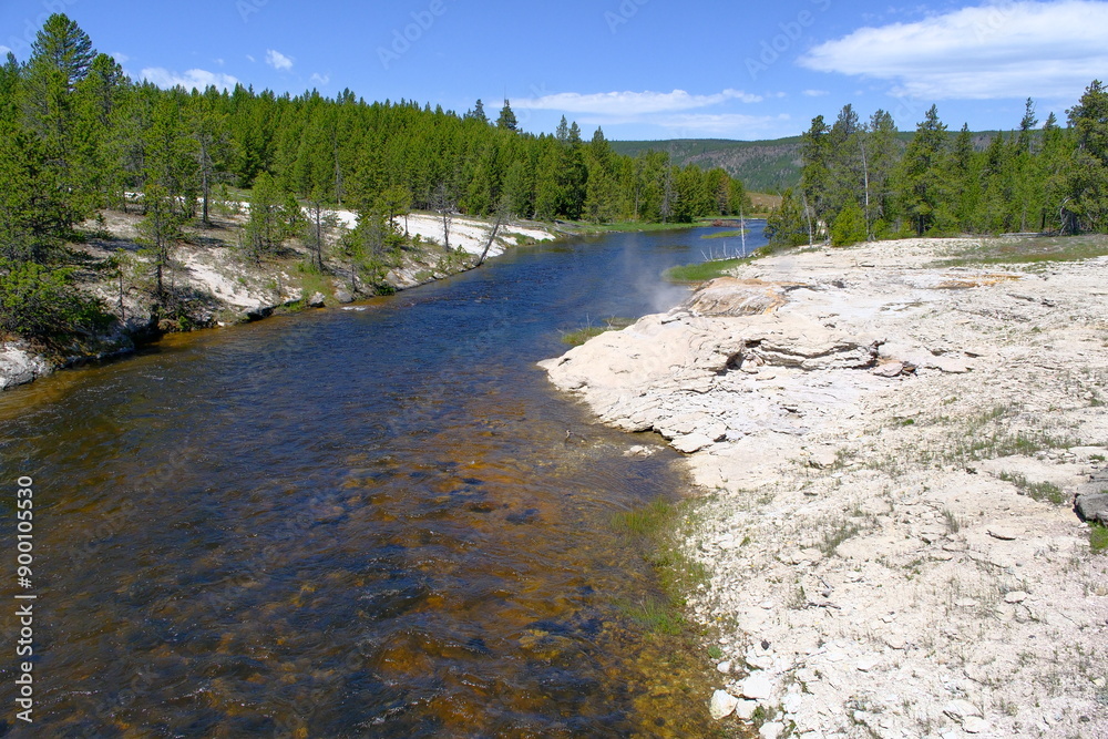 Fototapeta premium Firehole River in Yellowstone National Park, America