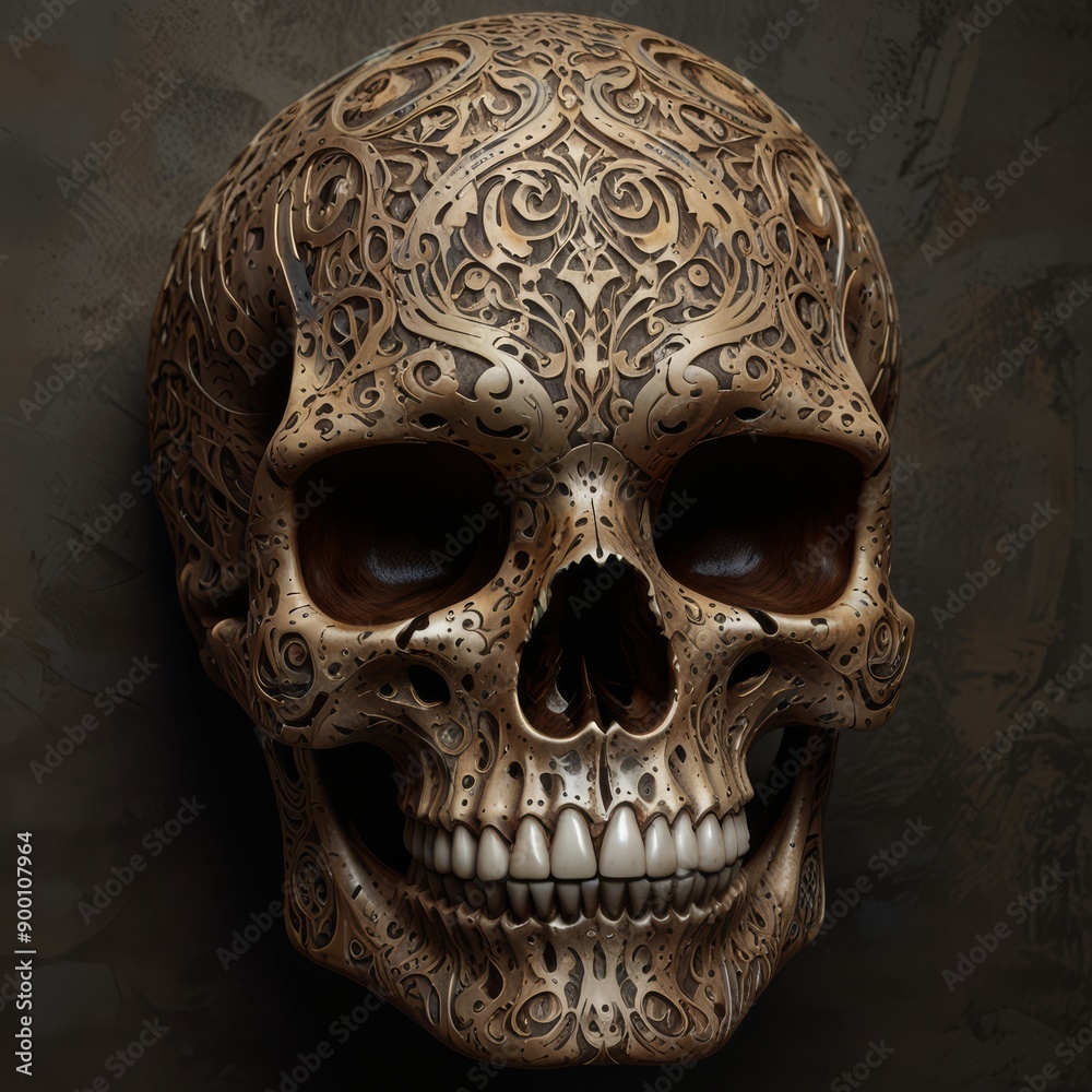 Naklejka premium human skull on black