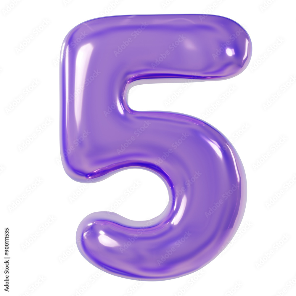 Holographic 3D Render Font Number 5. Holographic 3D Render Font Number 5.
