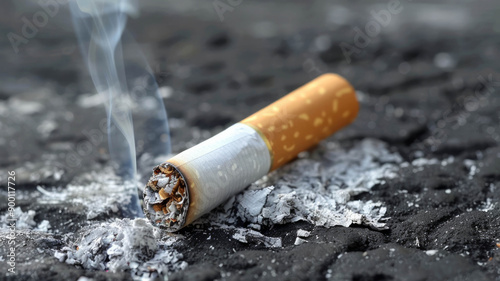 Visual representation of smoking risks for health. AI generative.