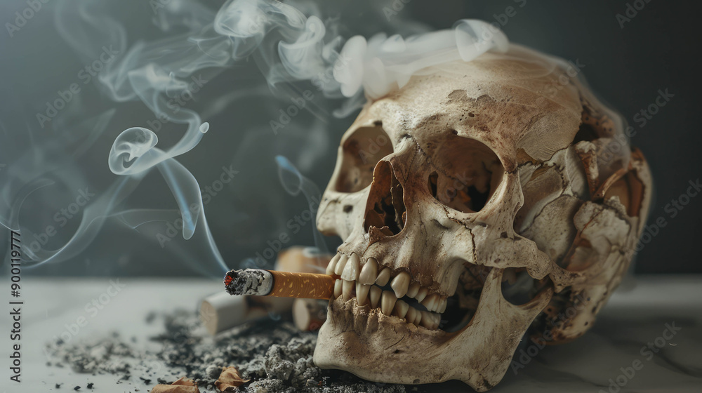 Photograph illustrating harmful effects of smoking. (AI generative) Photograph illustrating harmful effects of smoking. (AI generative)
