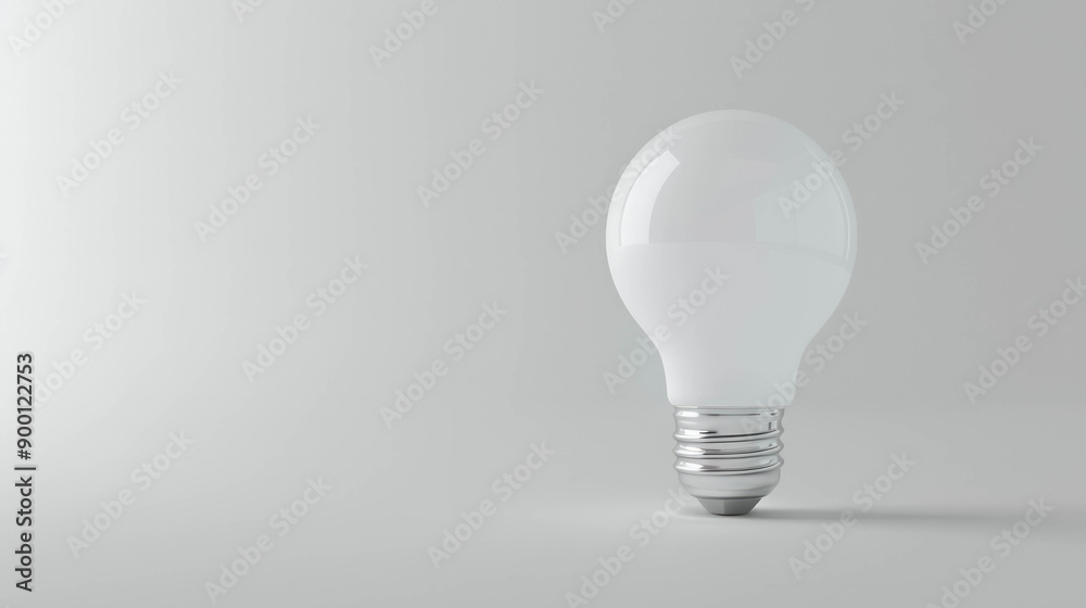 White light bulb on white background. Bright and isolated 3D render illustration. AI generative. White light bulb on white background. Bright and isolated 3D render illustration. AI generative.