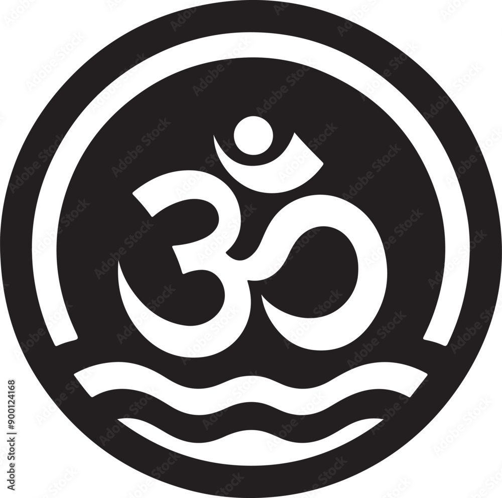 Om / Aum - symbol of Hinduism flat vector icon. Om symbol vector silhouette Om / Aum - symbol of Hinduism flat vector icon. Om symbol vector silhouette