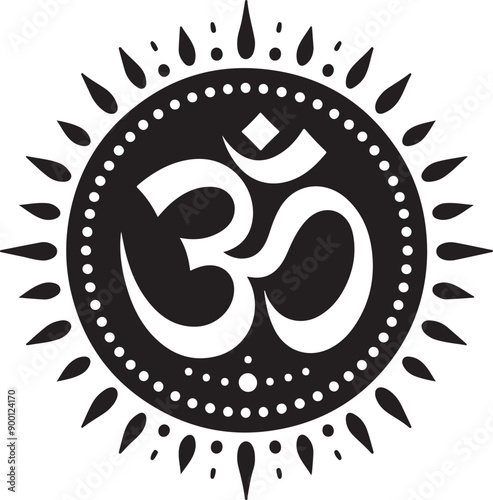 Om / Aum - symbol of Hinduism flat vector icon. Om symbol vector silhouette