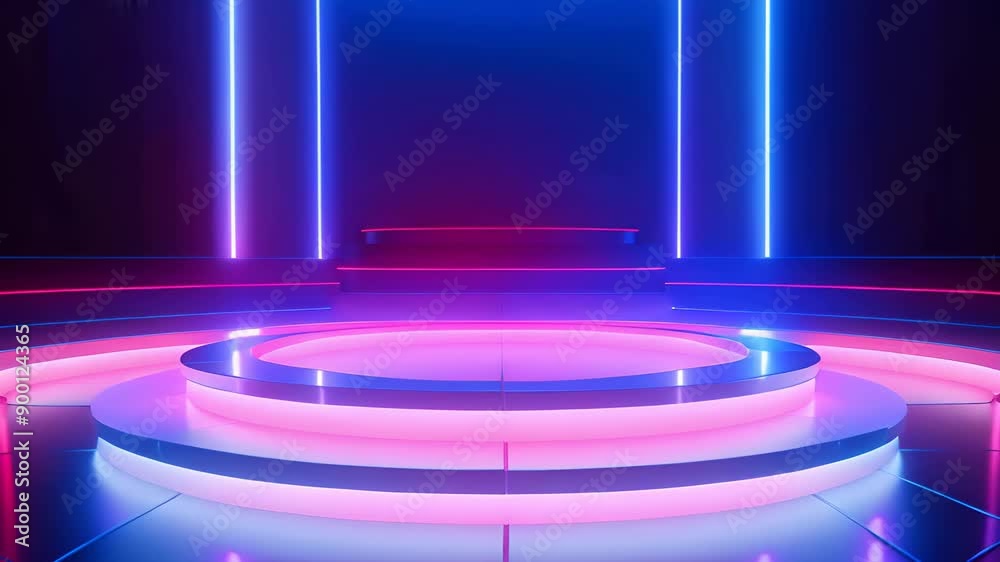 podium Futuristic showcase with platform for product displaying. Empty modern stage display. Seamless looping motion design. Video animation Ultra HD 4K 3840x2160
podium Futuristic showcase with platform for product displaying. Empty modern stage display. Seamless looping motion design. Video animation Ultra HD 4K 3840x2160