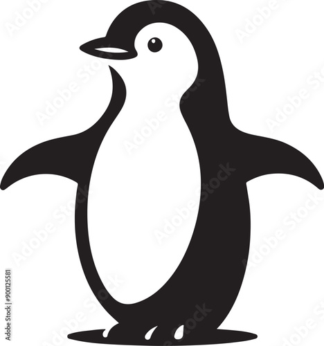 Penguins Vector Silhouette illustration. Vector Icon Illustration Minimalist Penguin Silhouette Logo