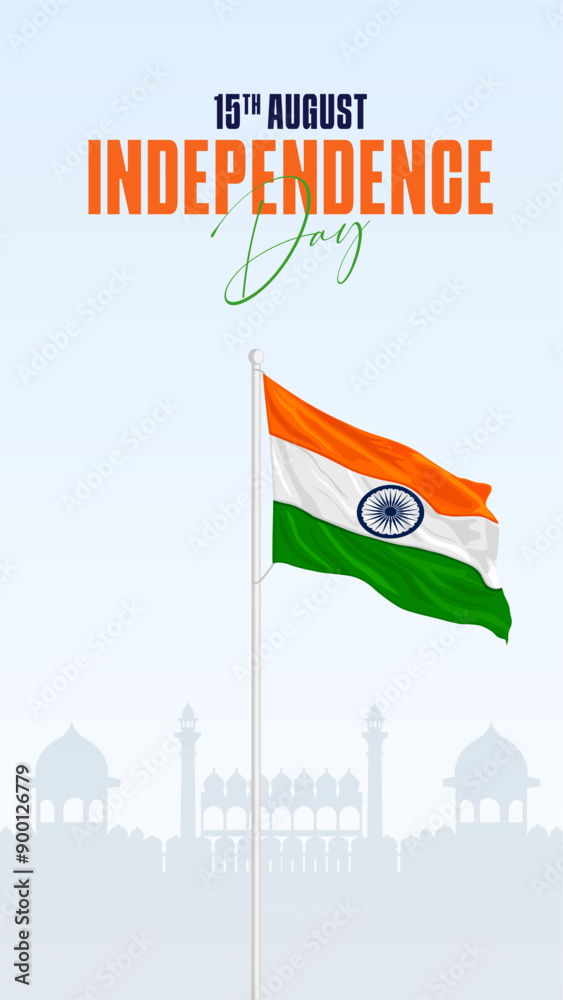 15th August Indian Independence Day 78th Celebration Stock Vector ...