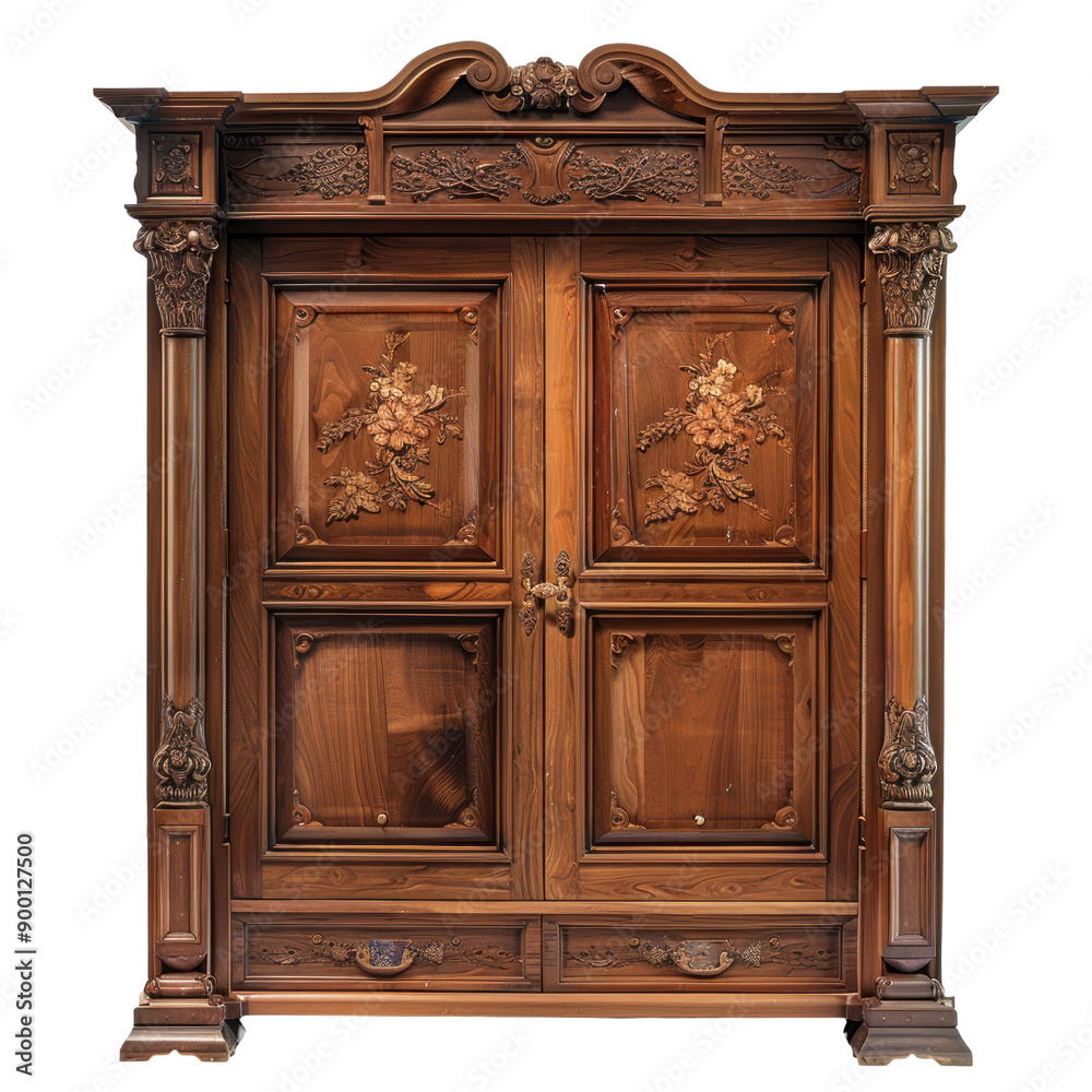 Antique Wooden Cabinet with Intricate Carvings Antique Wooden Cabinet with Intricate Carvings