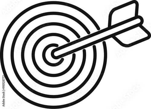 Simple icon of an arrow hitting the center of a target, representing achieving a goal