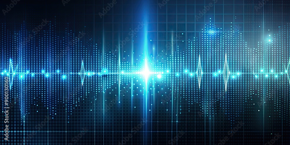 Abstract background with linear pulse and digital dots , pulse, dots, background, abstract, technology, digital Abstract background with linear pulse and digital dots , pulse, dots, background, abstract, technology, digital
