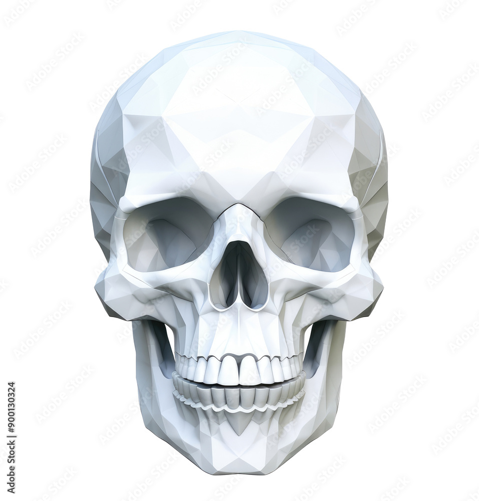 Polygonal illustration of a skull isolated on transparent background Polygonal illustration of a skull isolated on transparent background