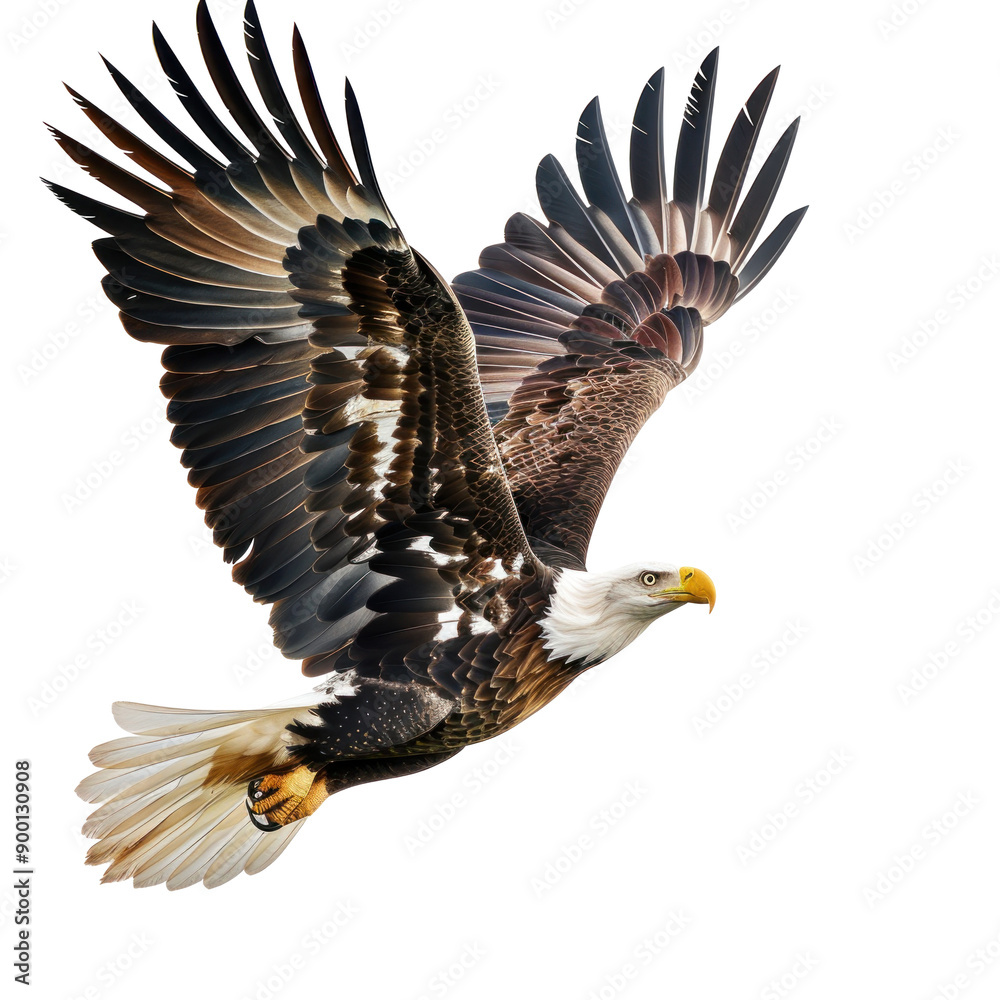 Obraz premium Majestic Soaring Eagle in Flight Against