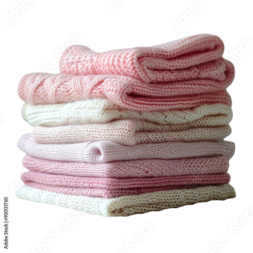 Soft Pink Knitted Fabrics Stack