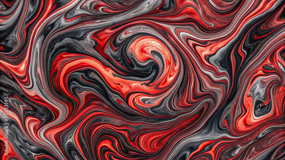Fototapeta premium Marble black and red background with elegant swirling patterns, Marble, black, red, background, texture, elegant, swirling