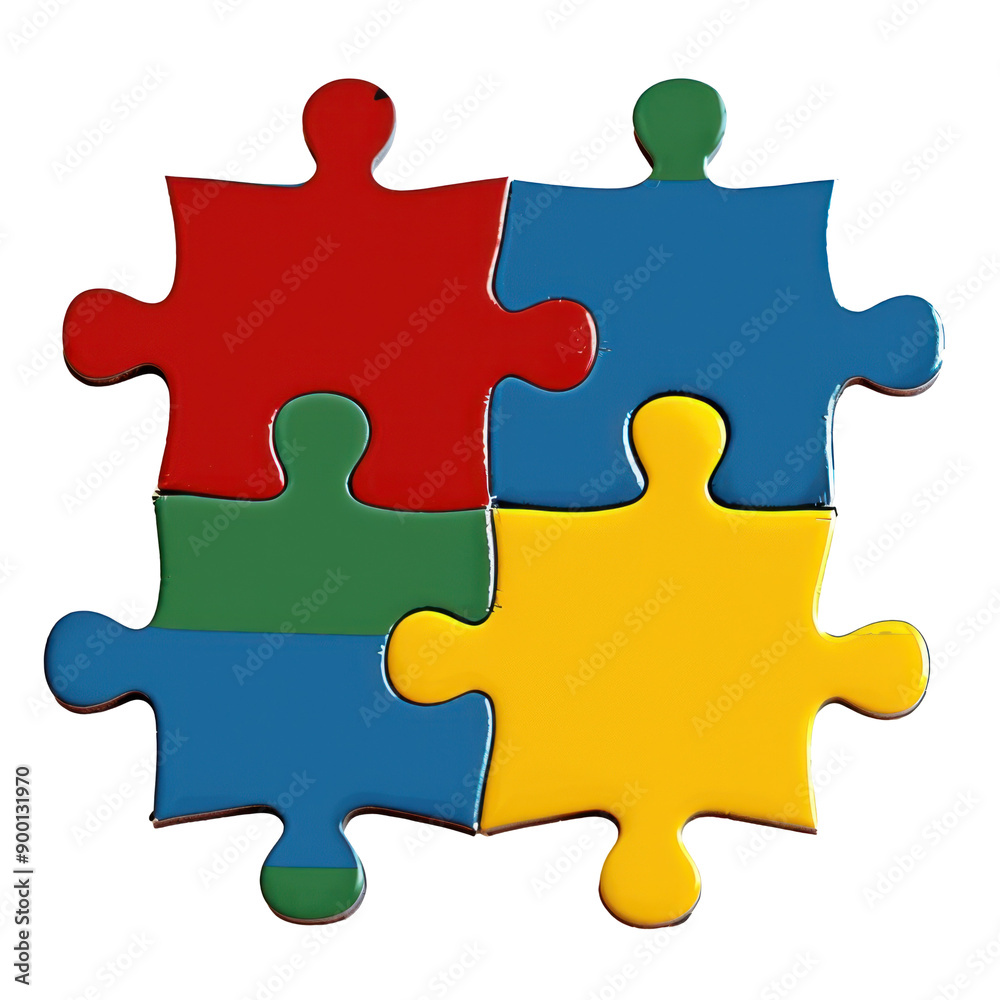 Colorful Puzzle Pieces on a White Background Colorful Puzzle Pieces on a White Background