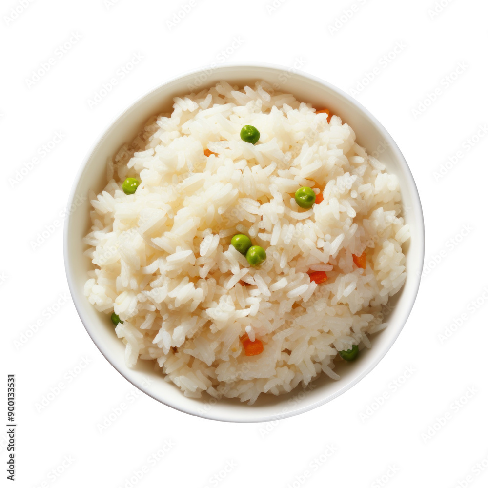 Delicious Cooked Rice with Green Peas and Carrots