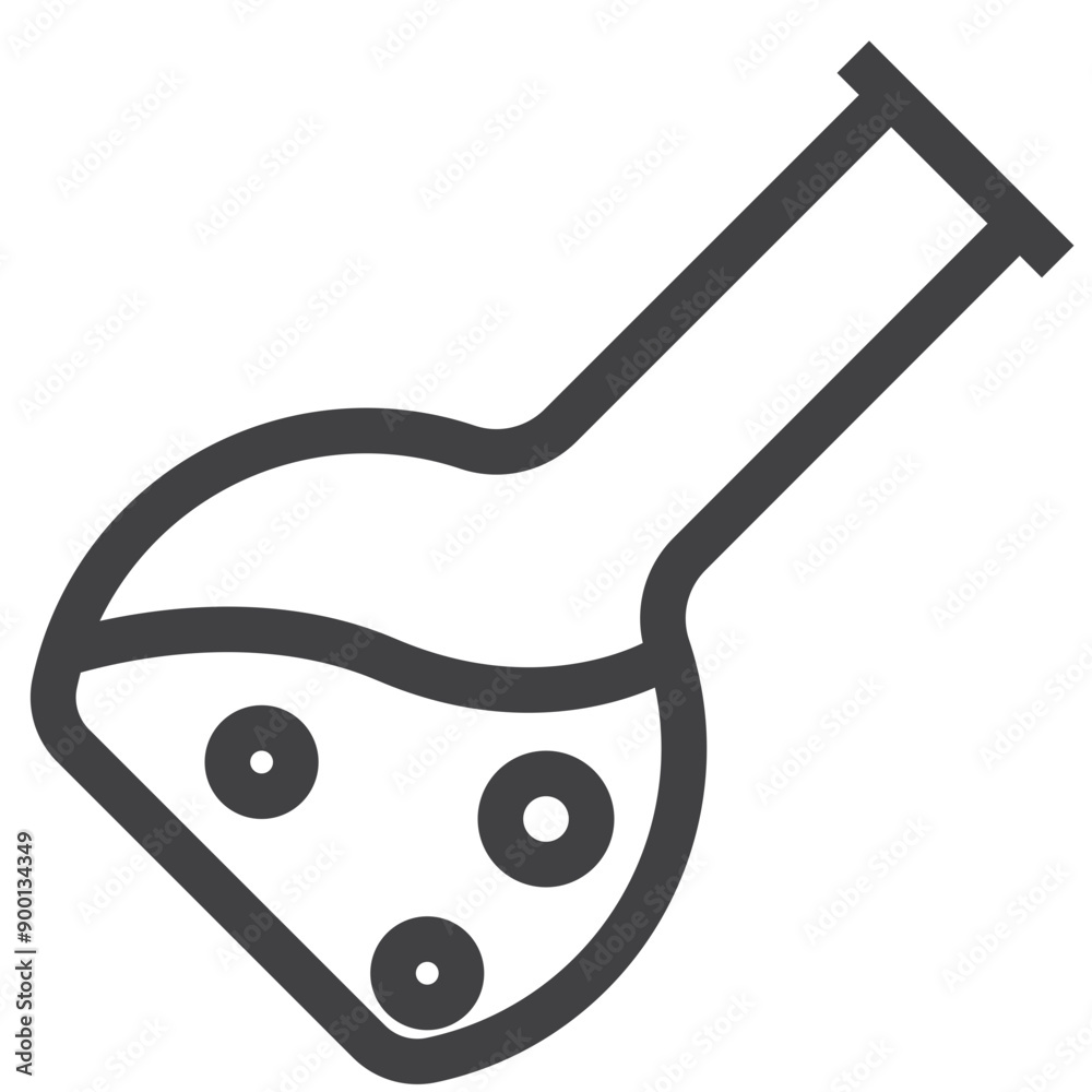 Chemical glassware and lab analysis on white background