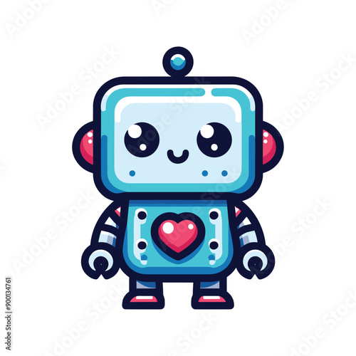 Cute cartoon robot logo