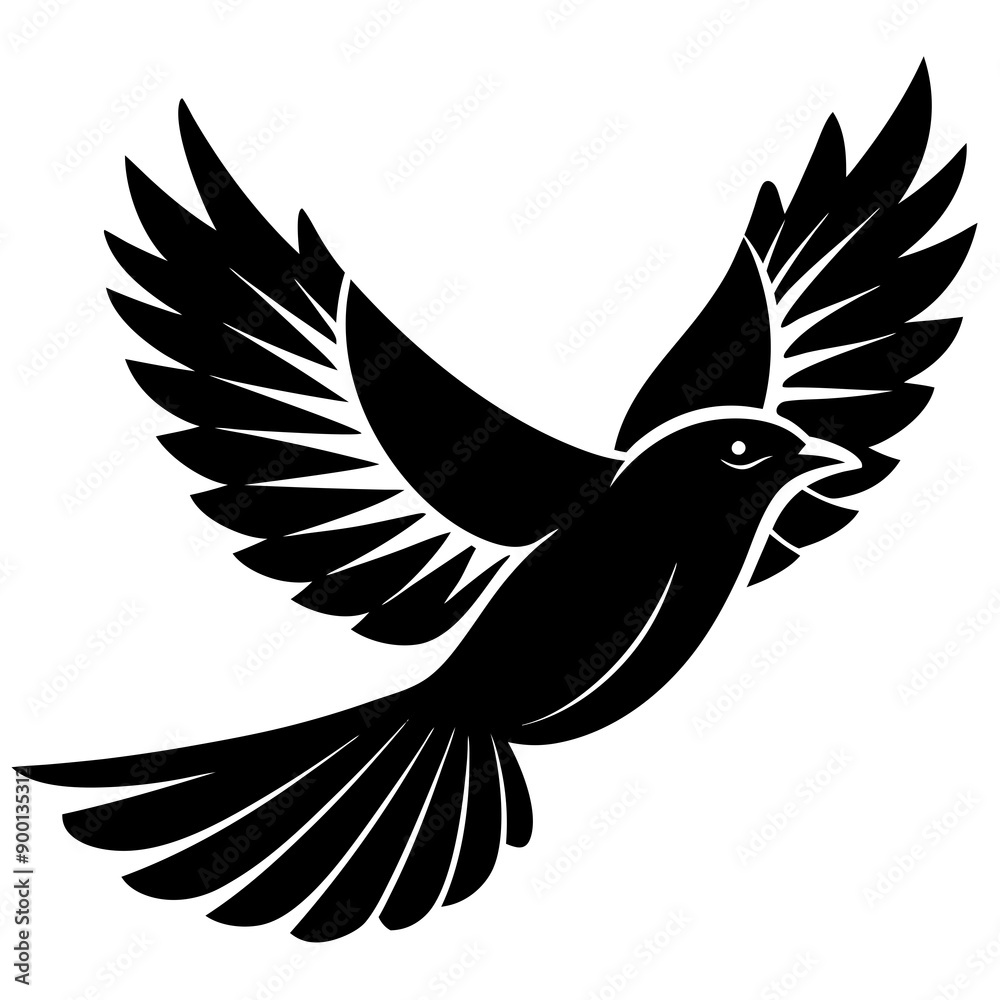 Fototapeta premium Flying birds silhouettes on white background.