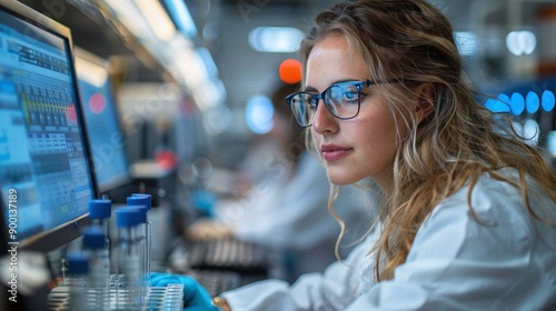 Scientist analysis and testing bioscience and molecule in the laboratory.