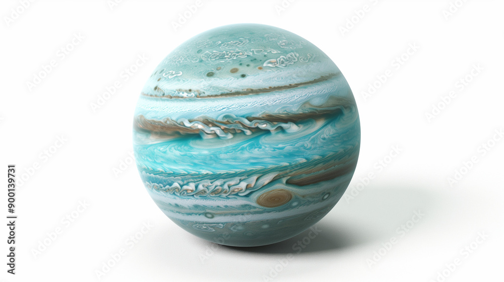 Image of blue planet white background