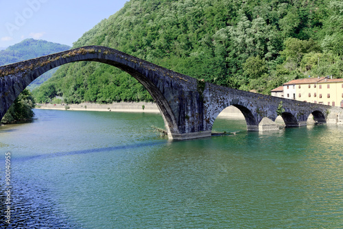 Ponte della Maddalena, Ponte de Diavolo, Teufelsbrücke, Borgo a Mozzano, Provinz Lucca, Toskana, Italien, Europa photo