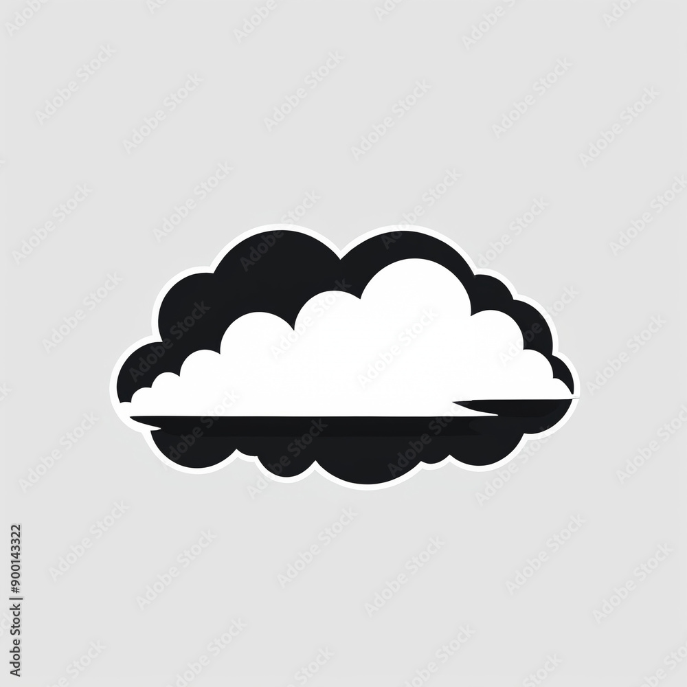 AI generative. Illustration flat of cloud black on white background. 3 AI generative. Illustration flat of cloud black on white background. 3
