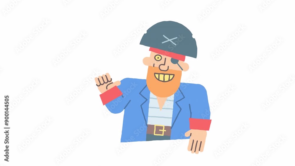 Sticker pirate shows thumbs up and smiling. Alpha channel Sticker pirate shows thumbs up and smiling. Alpha channel