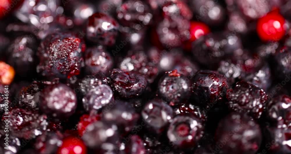 frozen ripe blueberries with red unripe blueberries, various blueberries after freezing are on the table frozen ripe blueberries with red unripe blueberries, various blueberries after freezing are on the table