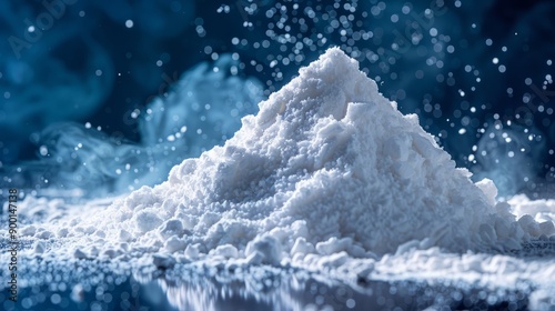 Potassium nitrate close-up as a white powder photo