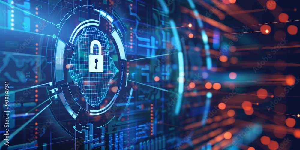 Obraz premium Graphics showcasing compliance frameworks and regulations governing cybersecurity standards