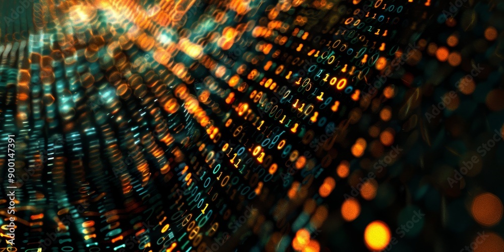 Obraz premium Data returning to its original form from encrypted code, highlighting the reversible nature of encryption