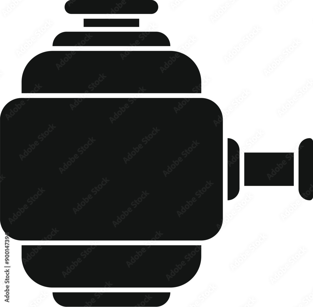 Black silhouette of a car starter motor converting electrical energy into mechanical energy Black silhouette of a car starter motor converting electrical energy into mechanical energy